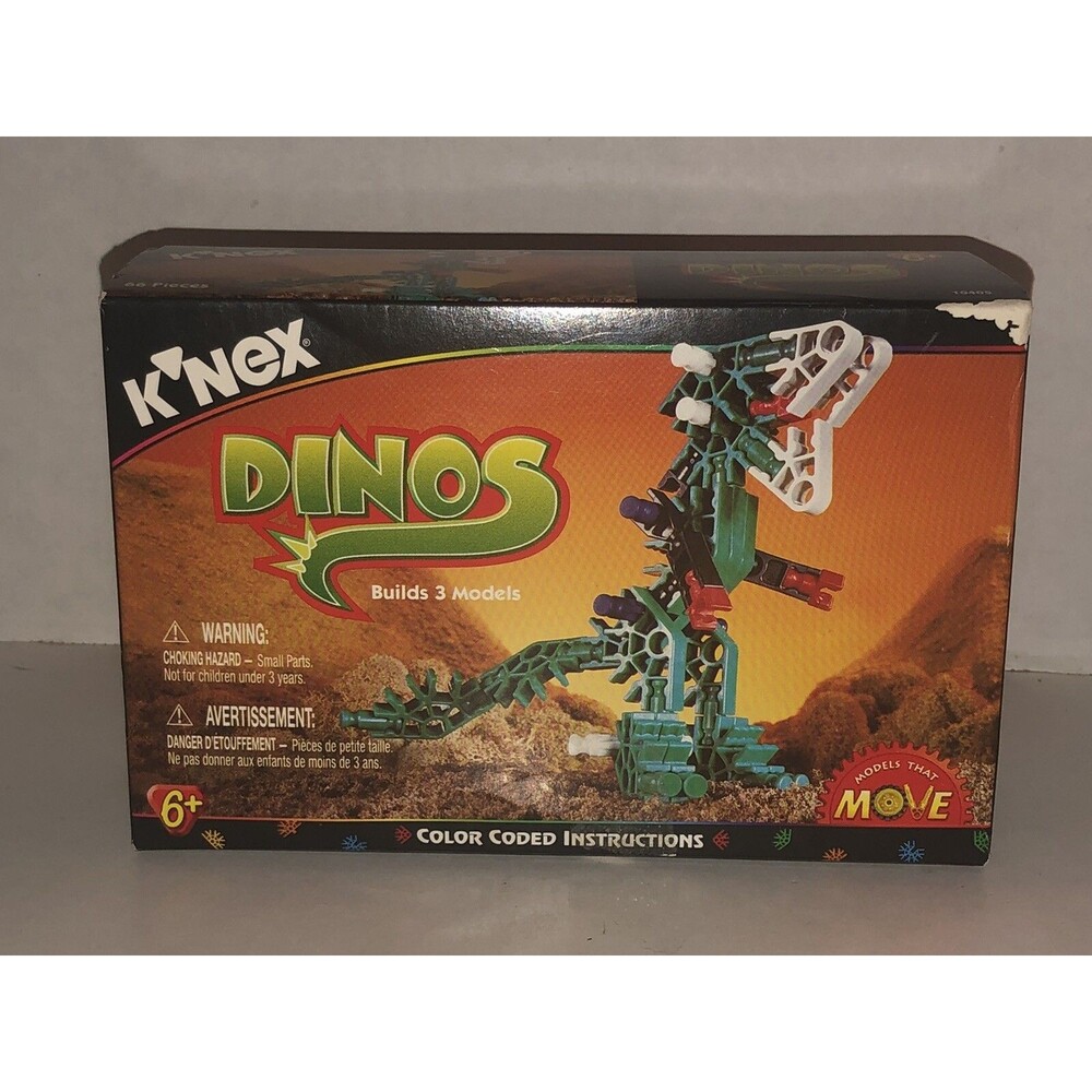 VTG K’NEX DINOS 10405 Building Set 1998 T-Rex Brontosaurus Stegosaurus BRAND NEW